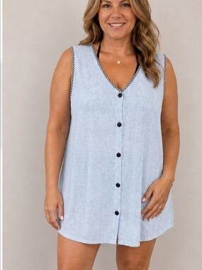 Vintage Sears 𝅺french Terry Swim Beach Towel Coverup Dress 🌎